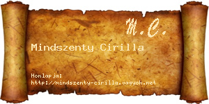 Mindszenty Cirilla névjegykártya